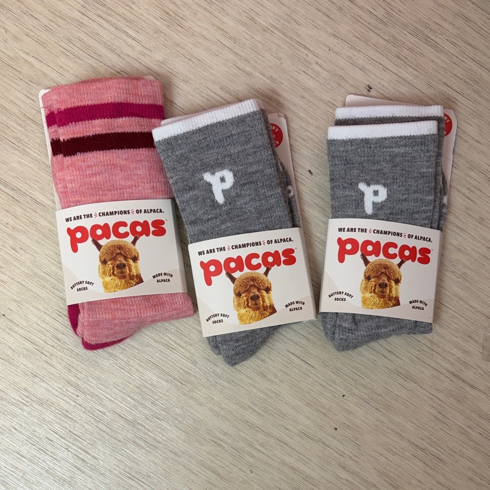 Pacas Women's Alpaca Blend Socks - Pink and Gray